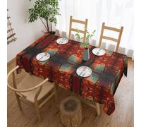 EZDLOWVBA Autumn Maple Forest Print Rectangle Tablecloth Wipeable Tablecloths Water Resistance Table Cover For Home Dining Kitchen Party (54"X72")
