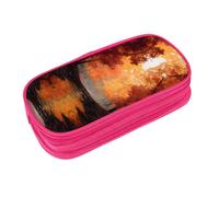 EZDLOWVBA Autumn Maple Leaf Forest Print Pencil Cases Boys Girls Lovely Pencilcase with Zip Organizer for Students Pencil Case for Daughter Son Desk Pencil Pouch