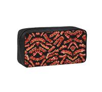EZDLOWVBA Bacon Pattern Print Portable Student Kids Pencil Case Pen Bag Durable Stationery Pouch,Capacity Bag Pouch Holder