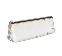 EZDLOWVBA Bamboo and Cherry Blossoms Tree Zen Print Cute Pencil Case for Girls Boys,Leather Stationery Organizer Box School Office Supplies Case