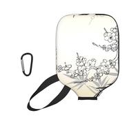 EZDLOWVBA Bamboo and Cherry Blossoms Tree Zen Print Pickleball Paddle Cover, Neoprene Racket Sleeve with Zipper, 11.6'' * 8.7'' Soft & Durable Pickleball Paddle Protection Cover