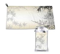 EZDLOWVBA Bamboo And Cherry Blossoms Tree Zen Print Quick Drying Towel,Quick-Drying Fitness Towel(2pcs)