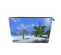 EZDLOWVBA Beach Coconut Tree Palm Chair Print Makeup Bag Cosmetic Bag for Purse Travel Make Up Organizer for Handbag,Waterproof Beauty Pouch for Women and Girls