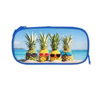 EZDLOWVBA Beach Pineapples Print Pencil Cases Boys Girls Lovely Pencilcase with Zip Organizer for Students Pencil Case for Daughter Son Desk Pencil Pouch