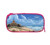 EZDLOWVBA Beach Scenery Print Pencil Cases Boys Girls Lovely Pencilcase with Zip Organizer for Students Pencil Case for Daughter Son Desk Pencil Pouch