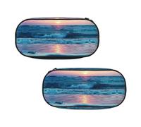 EZDLOWVBA Beach Sun Cloud Print Pencil Cases Boys Girls Lovely Pencilcase with Zip Organizer for Students Pencil Case for Daughter Son Desk Pencil Pouch