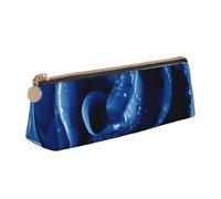 EZDLOWVBA Beautiful Blue Rose Illustration Print Cute Pencil Case for Girls Boys,Leather Stationery Organizer Box School Office Supplies Case