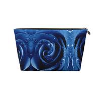 EZDLOWVBA Beautiful Blue Rose Illustration Print Makeup Bag Cosmetic Bag for Purse Travel Make Up Organizer for Handbag,Waterproof Beauty Pouch for Women and Girls