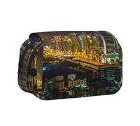 EZDLOWVBA Beautiful City Print Pencil Case Large Capacity Pen Pouch Pencil Bag with 2 Compartments Pen Holder Organizer Stationery Bag
