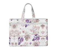EZDLOWVBA Beautiful Grape Leaves Print Canvas Tote File Bag Suitable For Studying, Traveling, Traveling, Commuting, Etc.