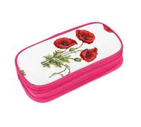 EZDLOWVBA Beautiful Poppy Flower Ink Print Pencil Cases Boys Girls Lovely Pencilcase with Zip Organizer for Students Pencil Case for Daughter Son Desk Pencil Pouch