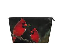 EZDLOWVBA Beautiful Red Birds Print Makeup Bag Cosmetic Bag for Purse Travel Make Up Organizer for Handbag,Waterproof Beauty Pouch for Women and Girls