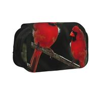 EZDLOWVBA Beautiful Red Birds Print Pencil Case Large Capacity Pen Pouch Pencil Bag with 2 Compartments Pen Holder Organizer Stationery Bag