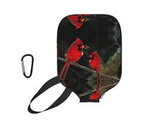 EZDLOWVBA Beautiful Red Birds Print Pickleball Paddle Cover, Neoprene Racket Sleeve with Zipper, 11.6'' * 8.7'' Soft & Durable Pickleball Paddle Protection Cover