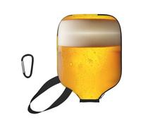 EZDLOWVBA Beer Foam Print Pickleball Paddle Cover, Neoprene Racket Sleeve with Zipper, 11.6'' * 8.7'' Soft & Durable Pickleball Paddle Protection Cover