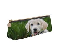 EZDLOWVBA Bichon Frise Dog Print Cute Pencil Case for Girls Boys,Leather Stationery Organizer Box School Office Supplies Case
