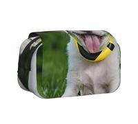 EZDLOWVBA Bichon Frise Dog Print Pencil Case Large Capacity Pen Pouch Pencil Bag with 2 Compartments Pen Holder Organizer Stationery Bag