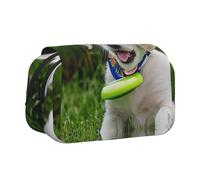 EZDLOWVBA Bichon Frise Dog Print Pencil Case Large Capacity Pen Pouch Pencil Bag with 2 Compartments Pen Holder Organizer Stationery Bag