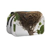 EZDLOWVBA Birds Nest Print Pencil Case Large Capacity Pen Pouch Pencil Bag with 2 Compartments Pen Holder Organizer Stationery Bag