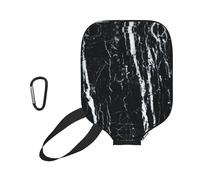 EZDLOWVBA Black and White Marble Print Pickleball Paddle Cover, Neoprene Racket Sleeve with Zipper, 11.6'' * 8.7'' Soft & Durable Pickleball Paddle Protection Cover