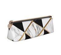 EZDLOWVBA Black and White Marble Texture Print Cute Pencil Case for Girls Boys,Leather Stationery Organizer Box School Office Supplies Case