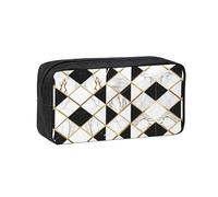 EZDLOWVBA Black and White Marble Texture Print Portable Student Kids Pencil Case Pen Bag Durable Stationery Pouch,Capacity Bag Pouch Holder