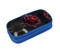 EZDLOWVBA Black Baccara Rose Print Pencil Cases Boys Girls Lovely Pencilcase with Zip Organizer for Students Pencil Case for Daughter Son Desk Pencil Pouch