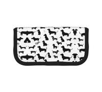 EZDLOWVBA Black Dogs Dachshund Dog Print Pencil Case for Student Teens Adults Pencil Bag Case Kids Pencil Box Storage Bags Girls Pen Pouch Big Capacity