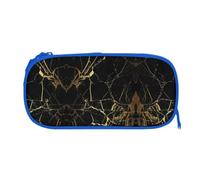 EZDLOWVBA Black Gold Marble Print Pencil Cases Boys Girls Lovely Pencilcase with Zip Organizer for Students Pencil Case for Daughter Son Desk Pencil Pouch