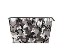 EZDLOWVBA Black Grey White Camo Print Makeup Bag Cosmetic Bag for Purse Travel Make Up Organizer for Handbag,Waterproof Beauty Pouch for Women and Girls