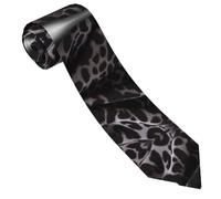 EZDLOWVBA Black Leopard Pattern Print Men'S Necktie Fashionable Necktie Necktie Business,Adjustable Neck Tie For Wedding Party Meeting Outfit