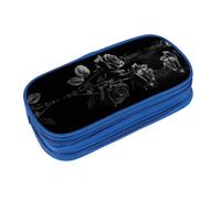 EZDLOWVBA Black Roses Print Pencil Cases Boys Girls Lovely Pencilcase with Zip Organizer for Students Pencil Case for Daughter Son Desk Pencil Pouch