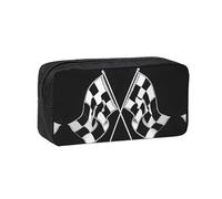 EZDLOWVBA Black White Formula Checkered Flags Pattern Print Pencil Case for Boys Girls Secondary School Pen Holder for Kids Girls Pen Pouch Pencil Bag Office College Stationery