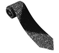 EZDLOWVBA Black White Glitter Print Men's Necktie, Business & Casual, Perfect For Weddings, Parties & Everyday Use