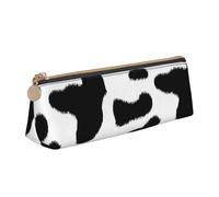 EZDLOWVBA Black & White Leopard Print Cute Pencil Case for Girls Boys,Leather Stationery Organizer Box School Office Supplies Case