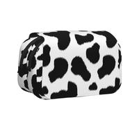 EZDLOWVBA Black & White Leopard Print Pencil Case Large Capacity Pen Pouch Pencil Bag with 2 Compartments Pen Holder Organizer Stationery Bag