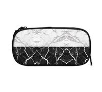 EZDLOWVBA Black White Marble Print Pencil Cases Boys Girls Lovely Pencilcase with Zip Organizer for Students Pencil Case for Daughter Son Desk Pencil Pouch