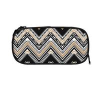 EZDLOWVBA Black White Tan Zigzag Print Pencil Cases Boys Girls Lovely Pencilcase with Zip Organizer for Students Pencil Case for Daughter Son Desk Pencil Pouch