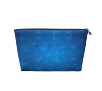 EZDLOWVBA Blue Beautful Butterfly Print Makeup Bag Cosmetic Bag for Purse Travel Make Up Organizer for Handbag,Waterproof Beauty Pouch for Women and Girls