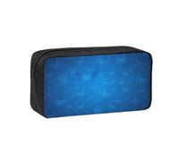 EZDLOWVBA Blue Beautful Butterfly Print Portable Student Kids Pencil Case Pen Bag Durable Stationery Pouch,Capacity Bag Pouch Holder