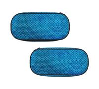 EZDLOWVBA Blue Fish Scale Print Pencil Cases Boys Girls Lovely Pencilcase with Zip Organizer for Students Pencil Case for Daughter Son Desk Pencil Pouch
