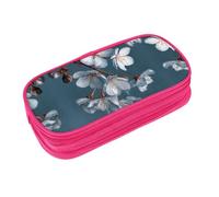 EZDLOWVBA Blue Gray Cherry Print Pencil Cases Boys Girls Lovely Pencilcase with Zip Organizer for Students Pencil Case for Daughter Son Desk Pencil Pouch