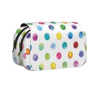 EZDLOWVBA Blue Polka Dot Pattern Print Pencil Case Large Capacity Pen Pouch Pencil Bag with 2 Compartments Pen Holder Organizer Stationery Bag