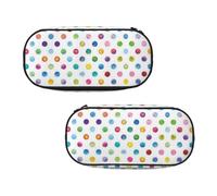 EZDLOWVBA Blue Polka Dot Pattern Print Pencil Cases Boys Girls Lovely Pencilcase with Zip Organizer for Students Pencil Case for Daughter Son Desk Pencil Pouch