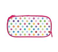 EZDLOWVBA Blue Polka Dot Pattern Print Pencil Cases Boys Girls Lovely Pencilcase with Zip Organizer for Students Pencil Case for Daughter Son Desk Pencil Pouch