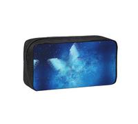 EZDLOWVBA Blue Starry Butterfly Print Portable Student Kids Pencil Case Pen Bag Durable Stationery Pouch,Capacity Bag Pouch Holder