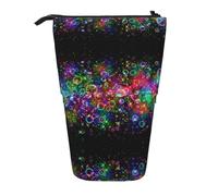 EZDLOWVBA Bright Beautiful Colorful Art Print Stationery Bag for Boys & Girls, Stand Pencil Holder, Zip Pencil Case, Telescopic Case, Students & Office Middle School