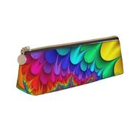EZDLOWVBA Bright Color Print Cute Pencil Case for Girls Boys,Leather Stationery Organizer Box School Office Supplies Case