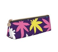 EZDLOWVBA Bright Colorful Weed Pattern Print Cute Pencil Case for Girls Boys,Leather Stationery Organizer Box School Office Supplies Case