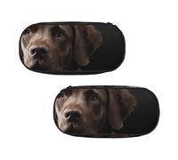 EZDLOWVBA Brown Labrador Retriever Print Pencil Cases Boys Girls Lovely Pencilcase with Zip Organizer for Students Pencil Case for Daughter Son Desk Pencil Pouch